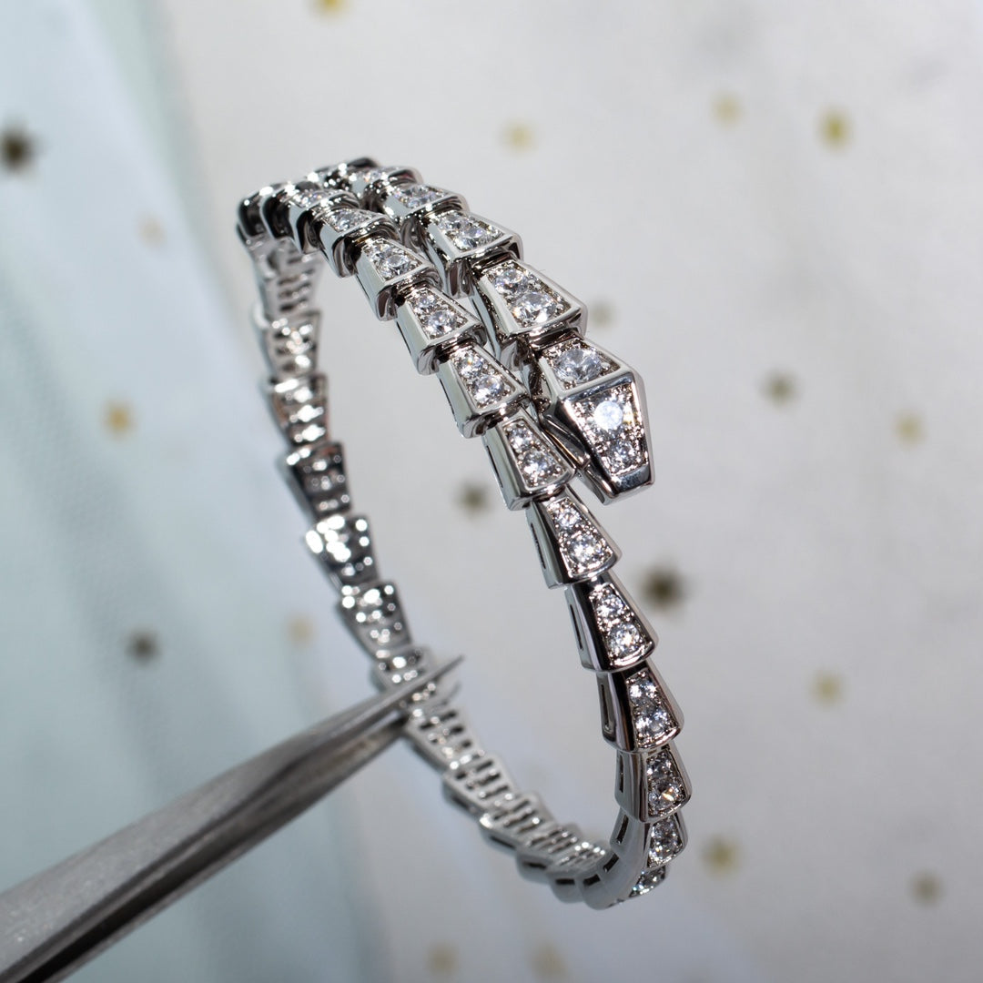 Bvlgari SERPENTI BRACELET 3.8MM SILVER DIAMOND