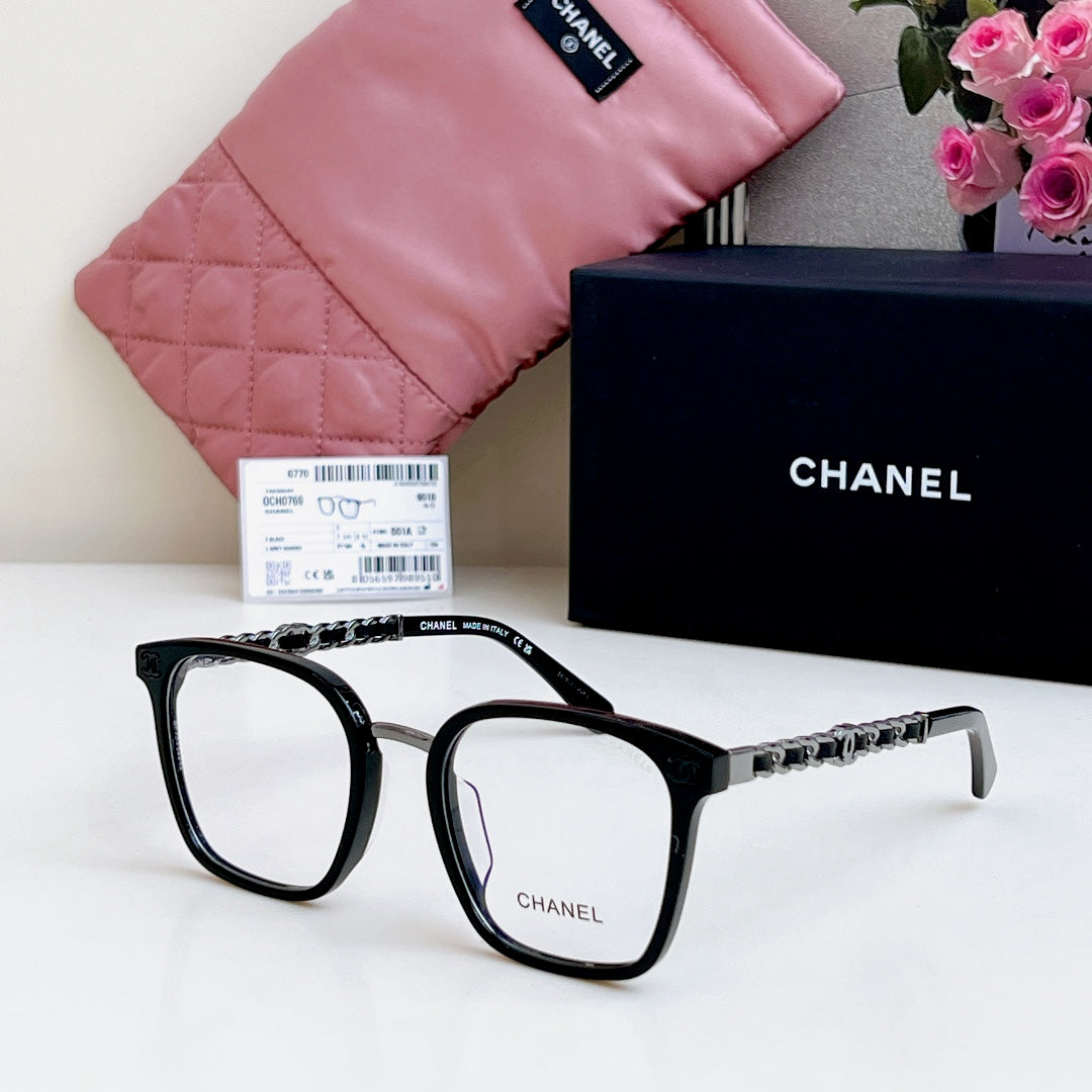 CHANEL SQUARE SUNGLASSES CH 0769 IN ACETATE CHAIN METAL