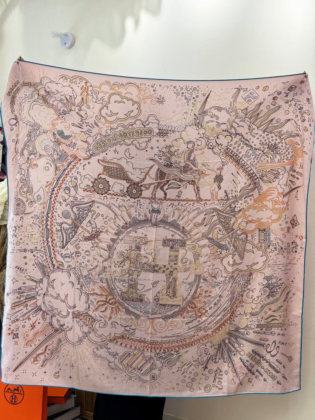 HERMES HERMES 25S SCARF 135 IN SILK CASERE 987501