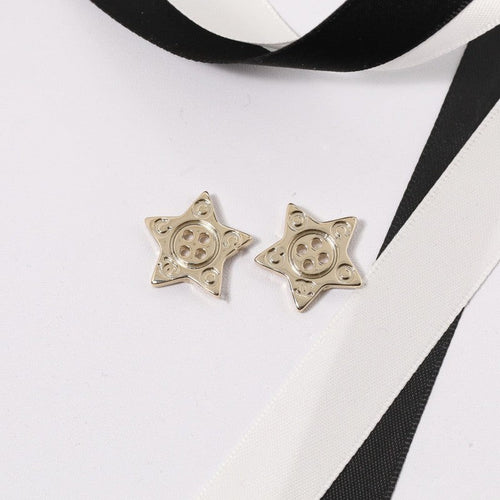 18K  Chanel Star Gold Earrings