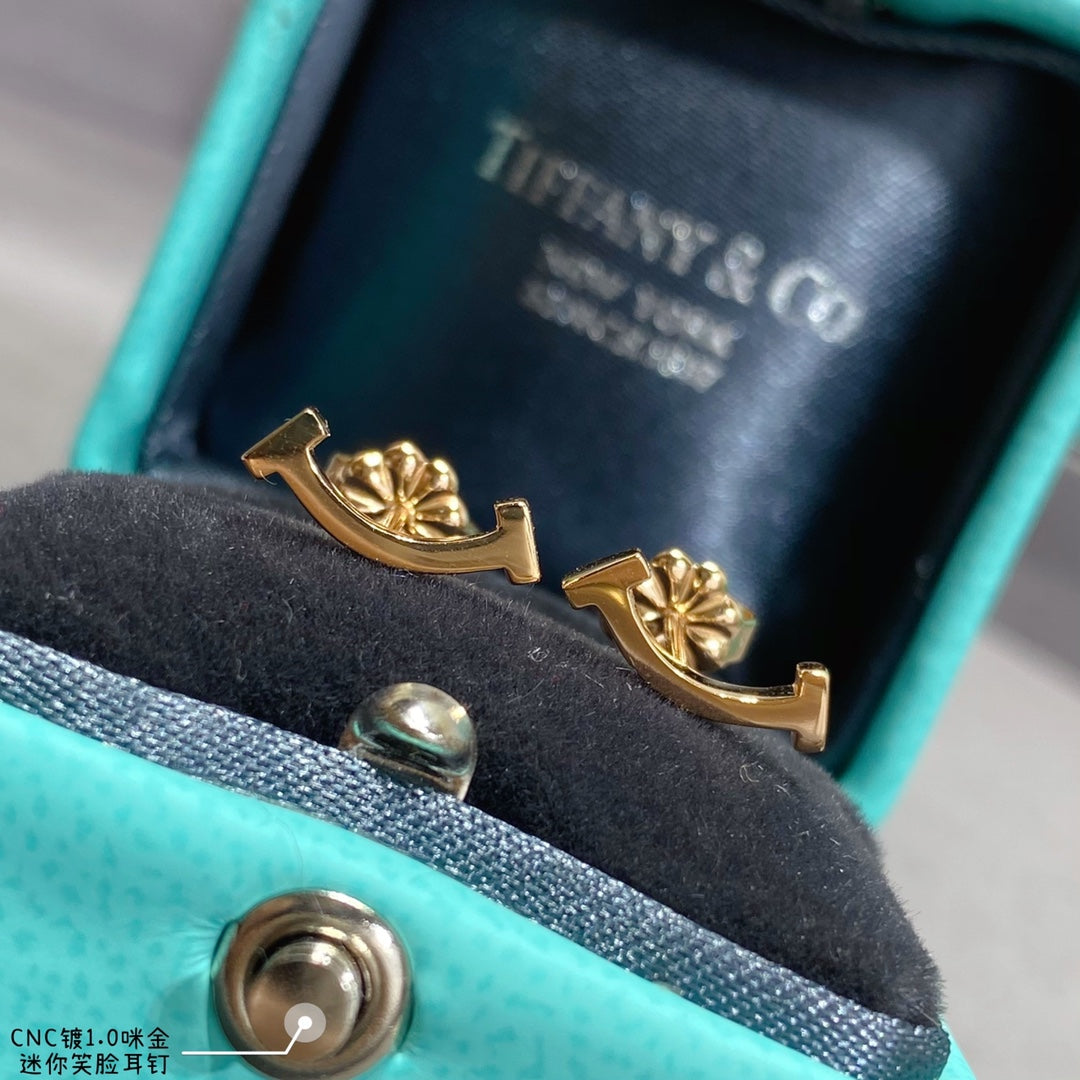 18K Tiffany Smile Yellow Gold Earrings