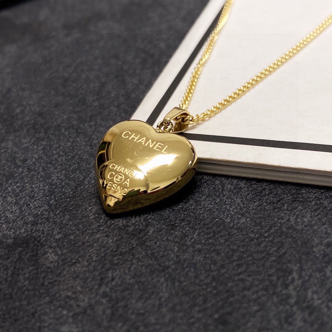18K  Chanel Blue Heart Necklace