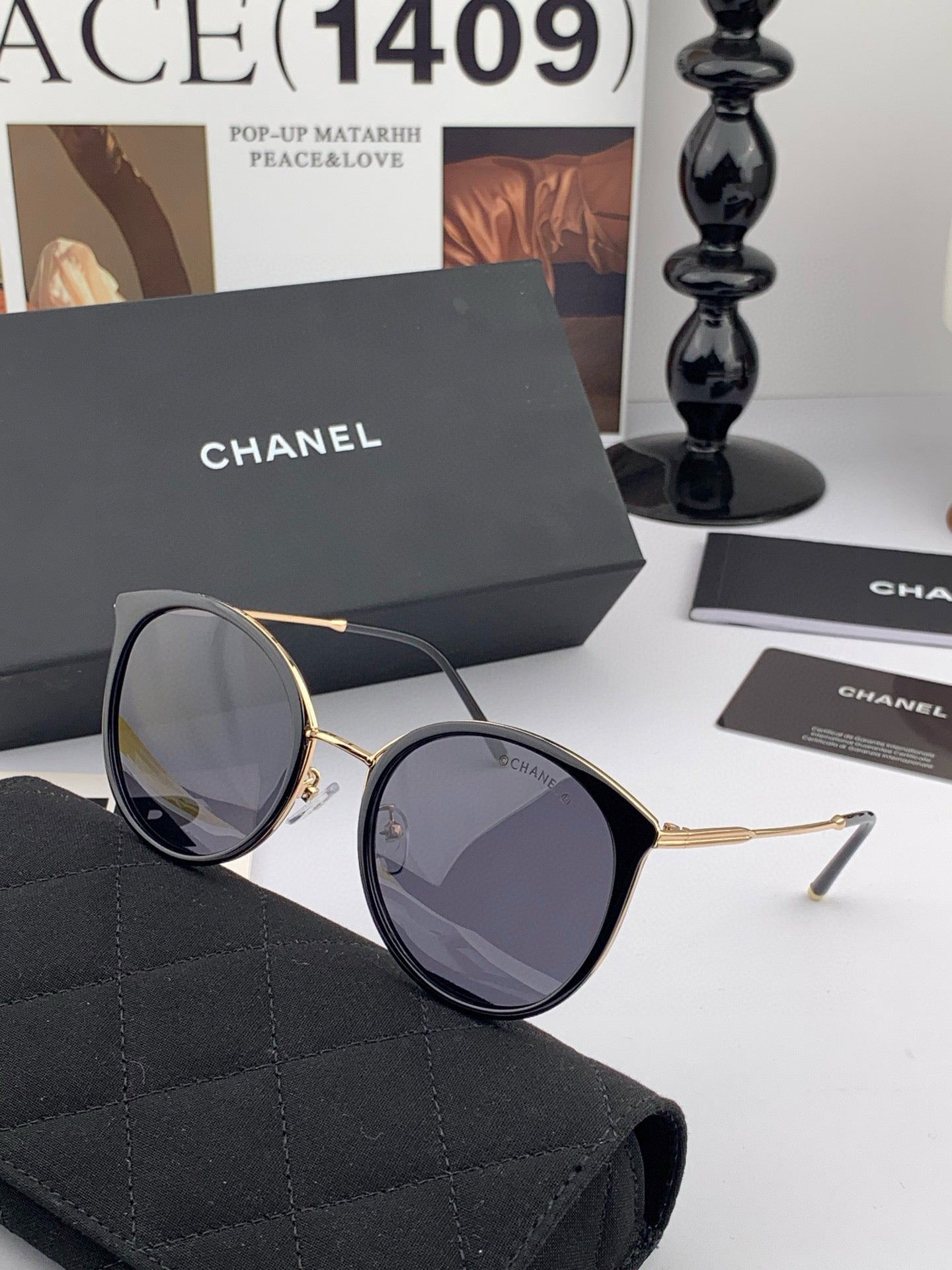 CHANEL CAT EYE SUNGLASSES CH7827 IN ACETATE FRAME METAL
