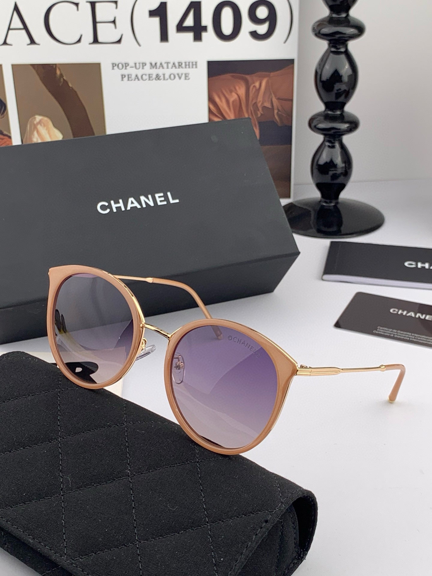 CHANEL CAT EYE SUNGLASSES CH7827 IN ACETATE FRAME METAL