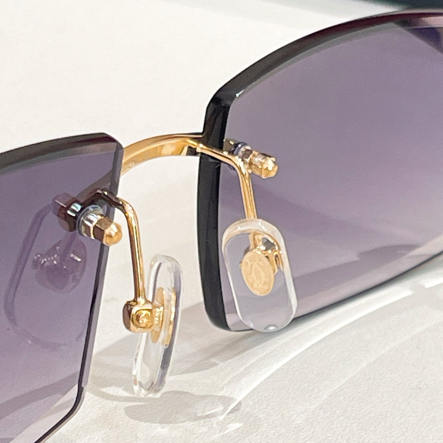 C DE RIMLESS RECTANGULAR FRAME SUNGLASSES 571828 IN METAL