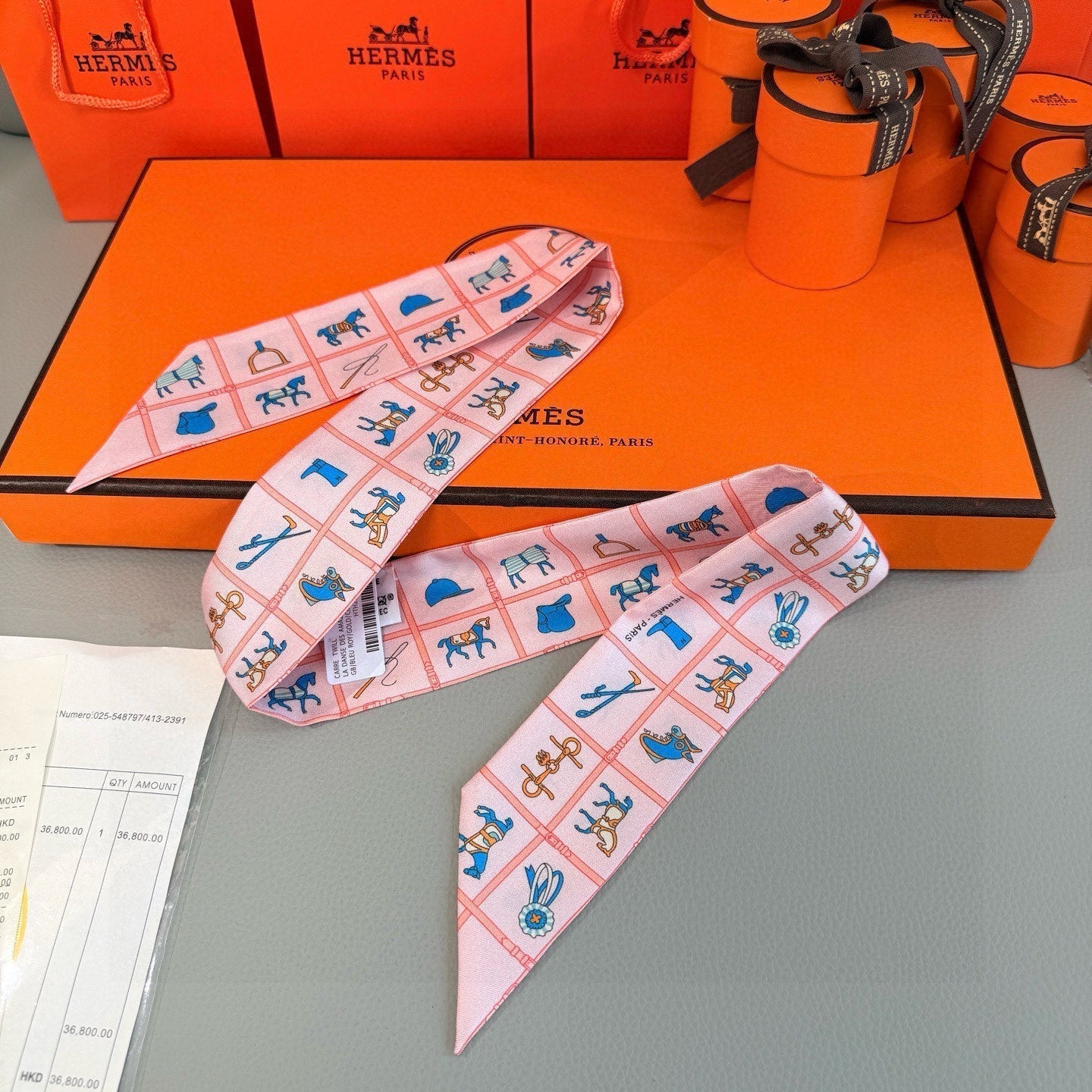 HERMES HERMES 25S SCARF 86 IN SILK 853136