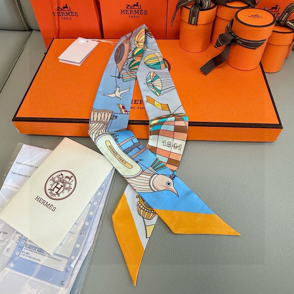 HERMES HERMES 25S NECKERCHIEF 86 IN SILK 991547