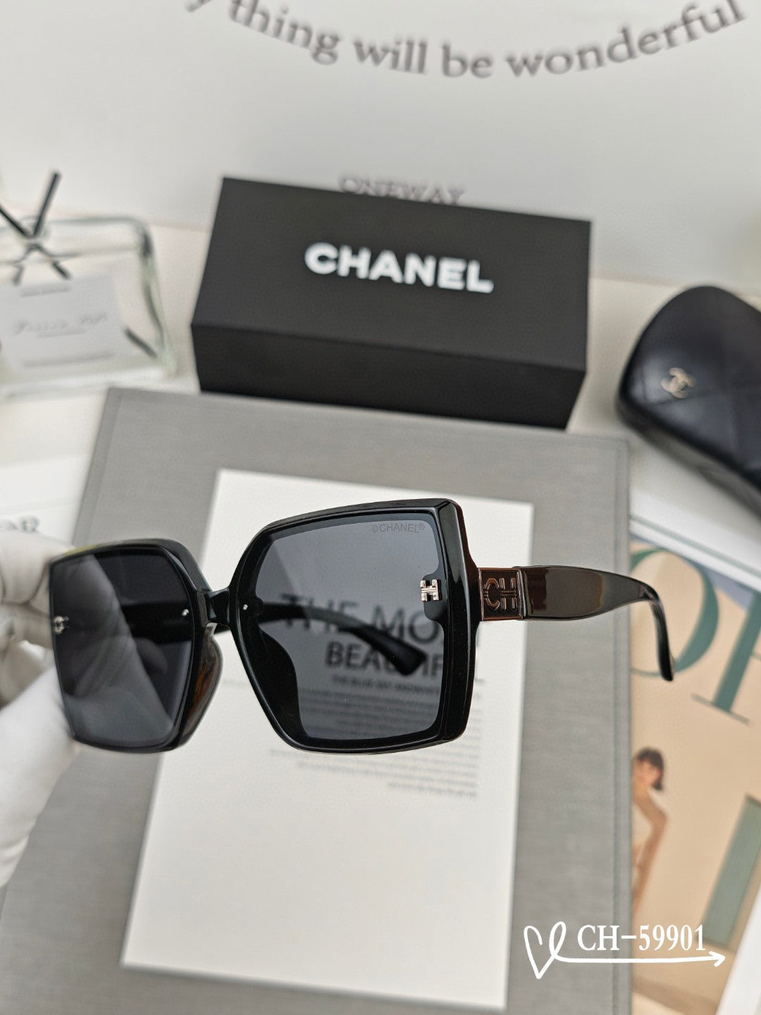 CHANEL SQUARE SUNGLASSES 59901 IN ACETATE