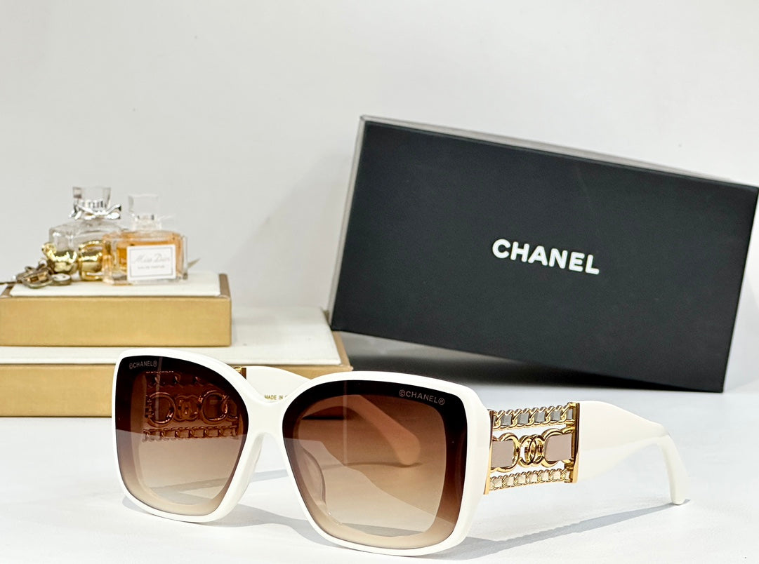 CHANEL SQUARE SUNGLASSES CH5537Q IN ACETATE CHAIN METAL