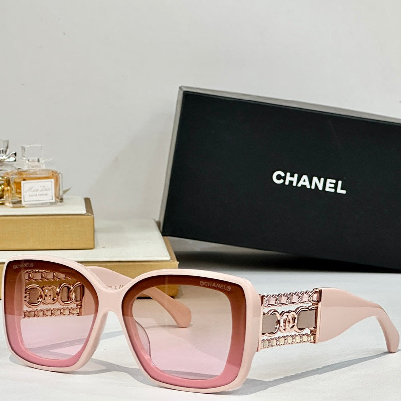 CHANEL SQUARE SUNGLASSES CH5537Q IN ACETATE CHAIN METAL