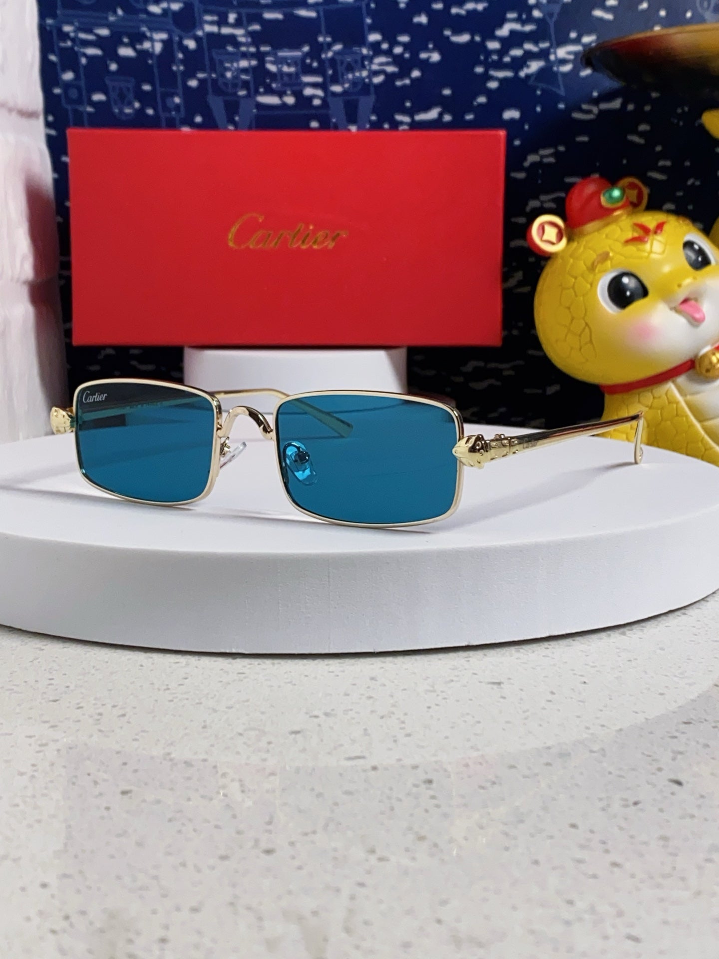 SANTOS RECTANGULAR FRAME SUNGLASSES CT0473S IN METAL