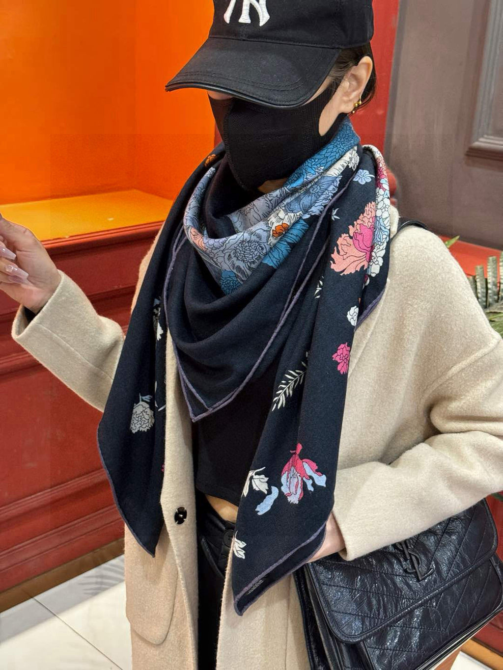 HERMES HERMES 25S SCARF 140 IN CASERE SILK 709657