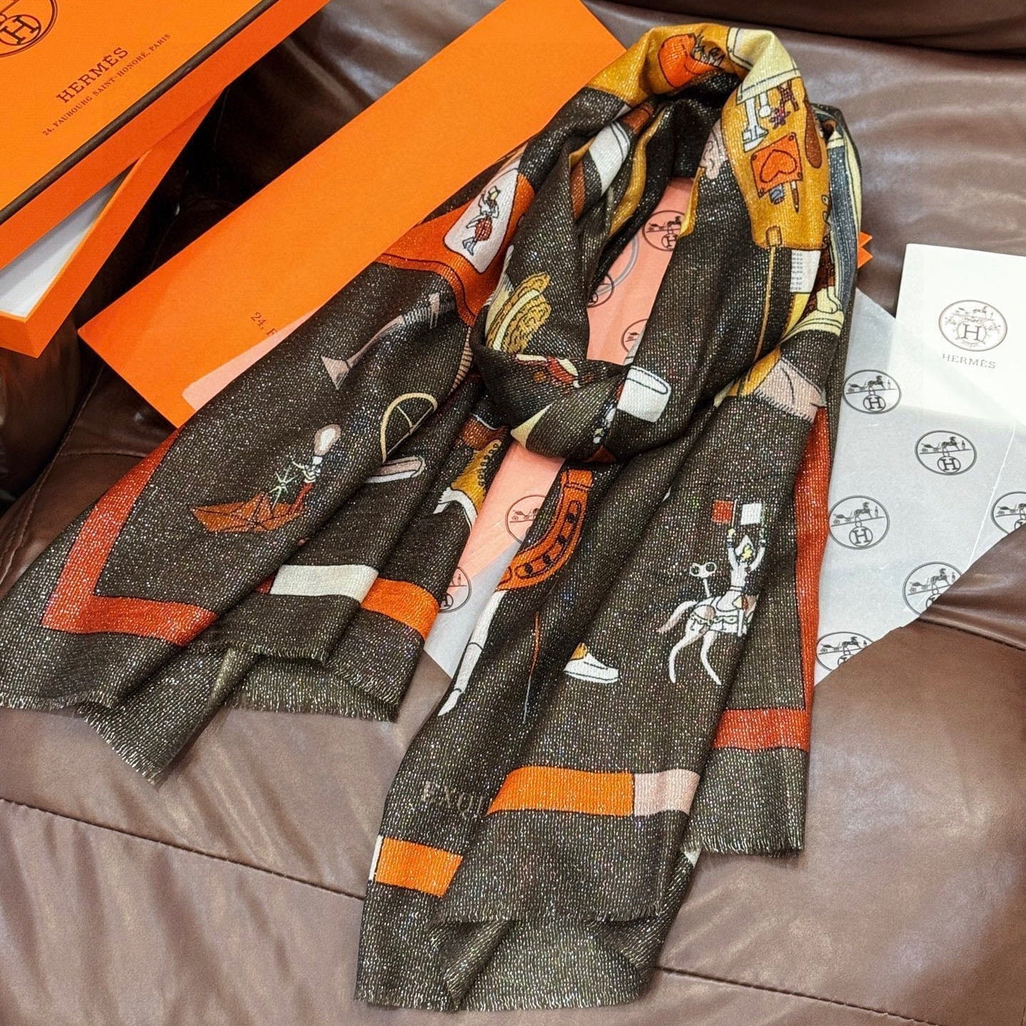 HERMES HERMES 25S SCARF 200 IN SILK 856441